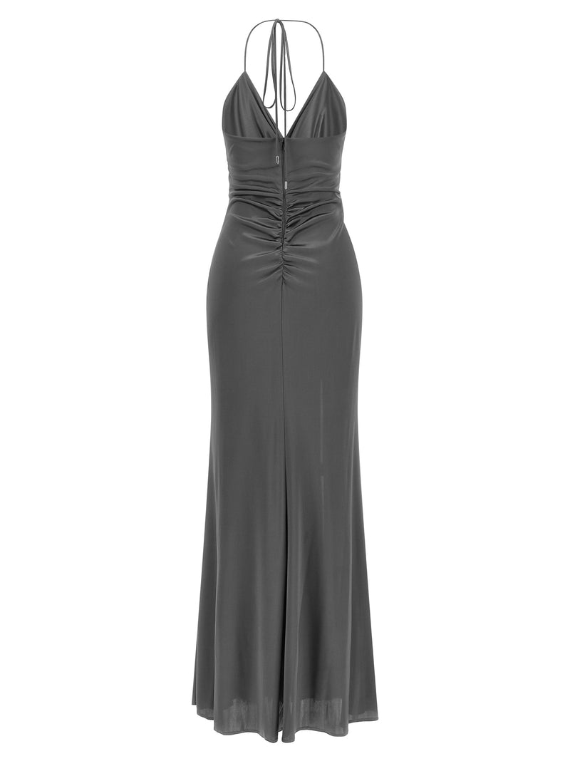 Robe longue PINKO gris en acétate