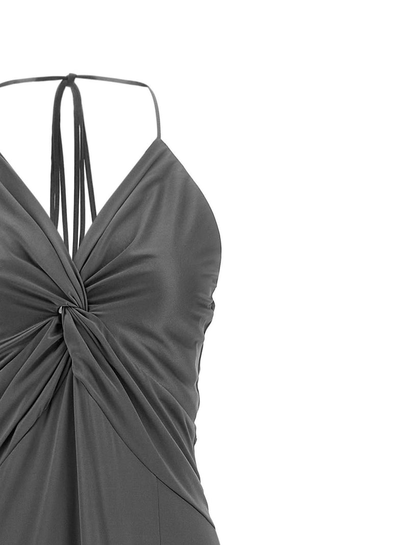 Robe longue PINKO gris en acétate