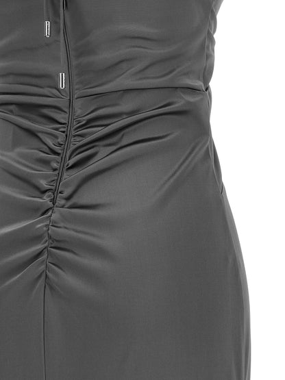 PINKO Gray Acetate Long Dress