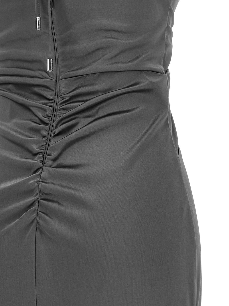 Robe longue PINKO gris en acétate