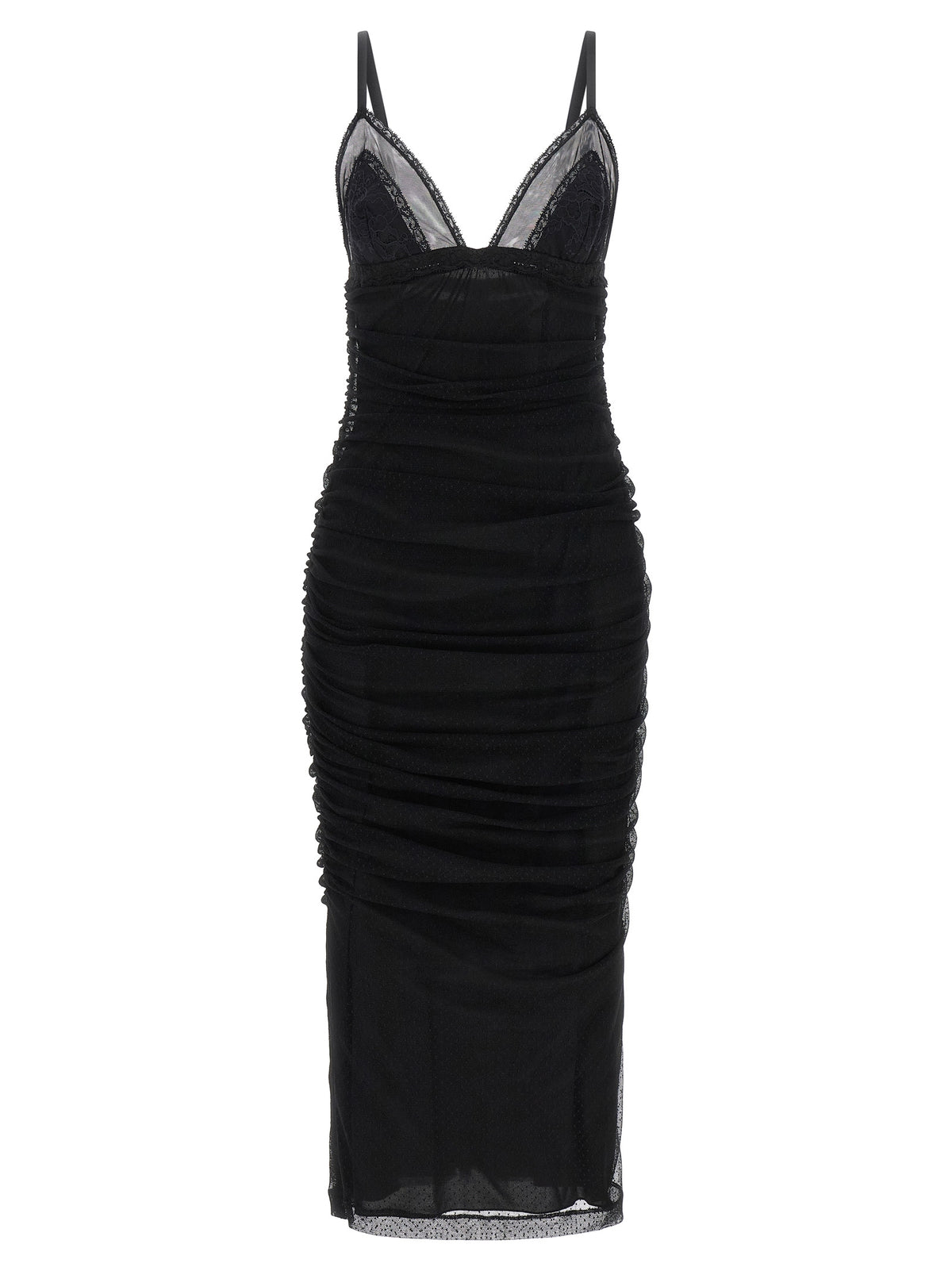 Dolce & Gabbana Black Polyamide Midi Dress