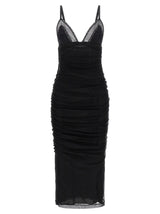 Dolce & Gabbana Black Polyamide Midi Dress