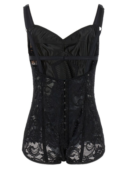 Dolce & Gabbana Black Polyamide Bodysuit