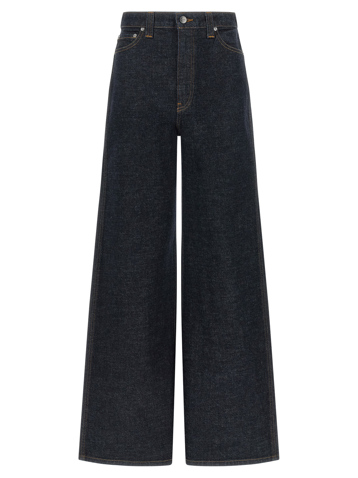 Khaite Blue Cotton Flared Jeans
