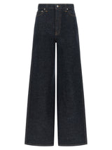 Khaite Blue Cotton Flared Jeans
