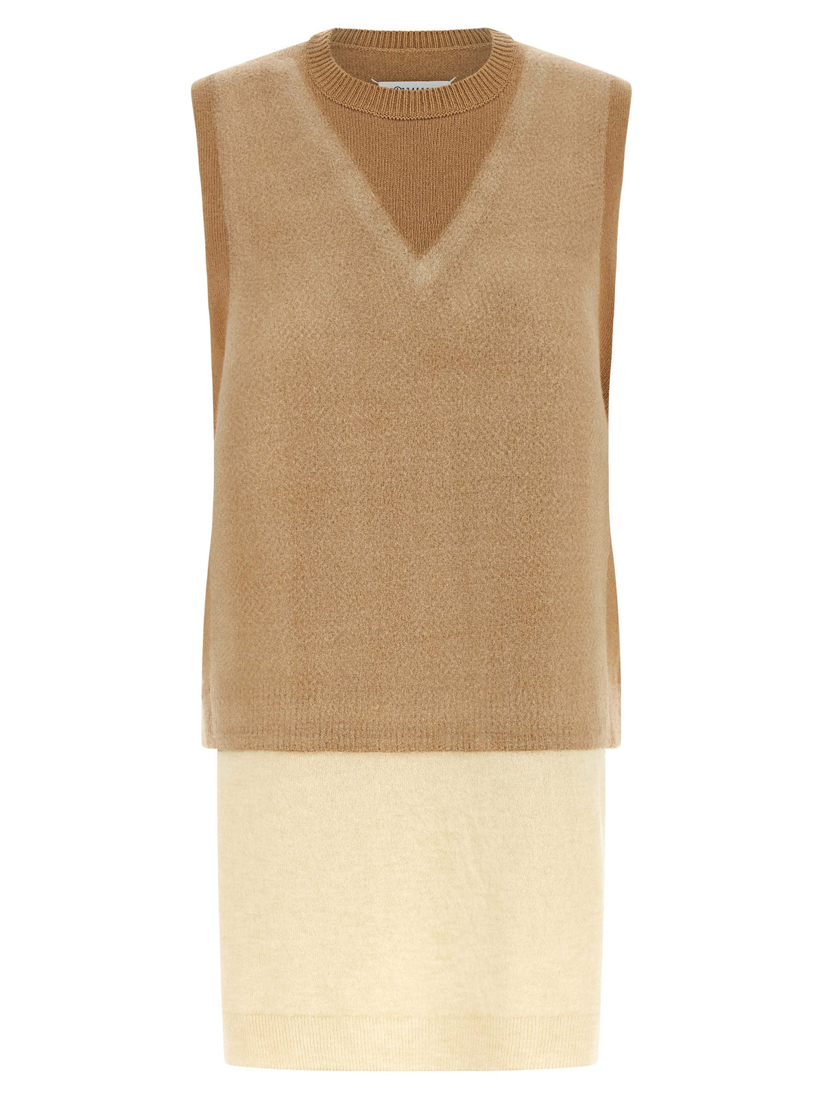 Veste sans manches en laine vierge beige Maison Margiela