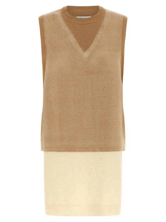 Veste sans manches en laine vierge beige Maison Margiela