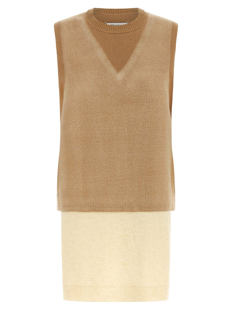 Veste sans manches en laine vierge beige Maison Margiela