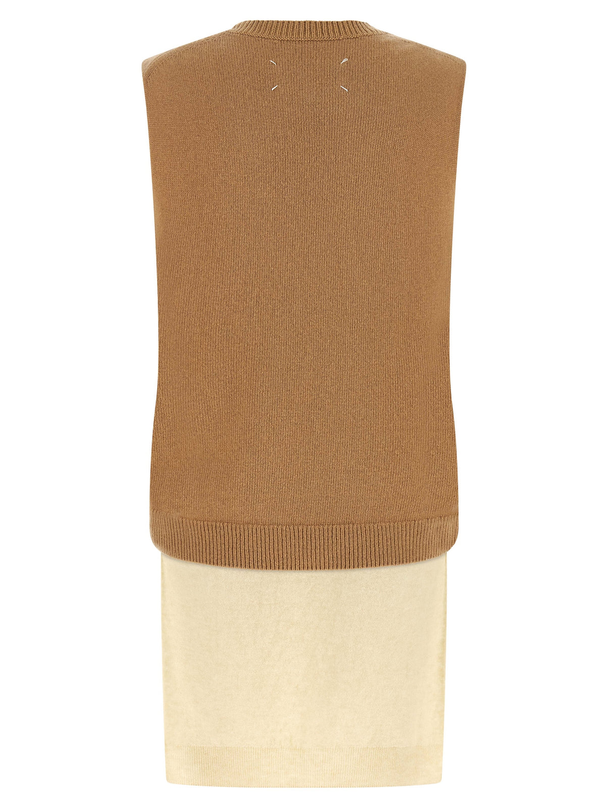 Veste sans manches en laine vierge beige Maison Margiela
