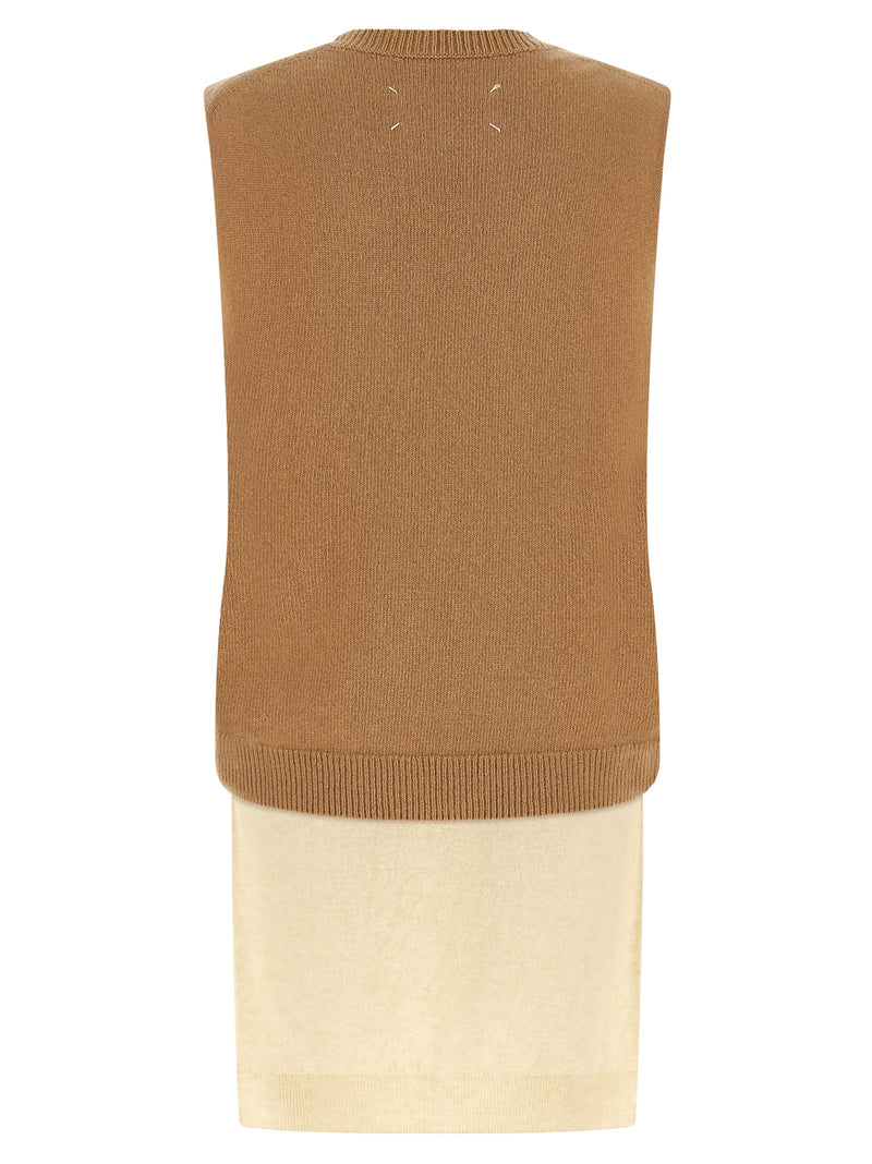 Veste sans manches en laine vierge beige Maison Margiela