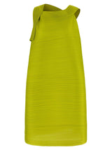 PLEATS PLEASE ISSEY MIYAKE Bicolor Polyester Midi Dress