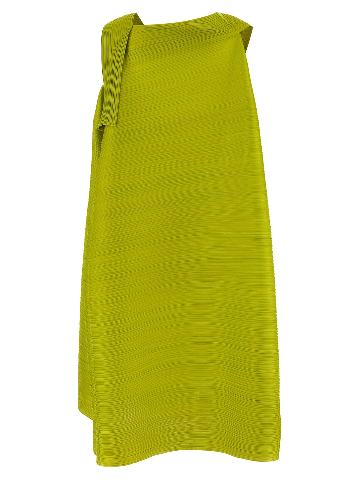 PLEATS PLEASE ISSEY MIYAKE Bicolor Polyester Midi Dress