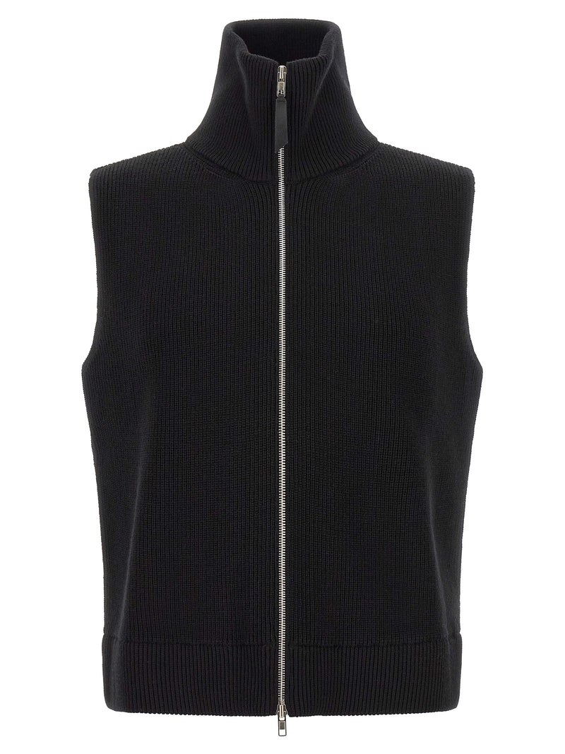 Pull noir sans manches en laine Maison Margiela