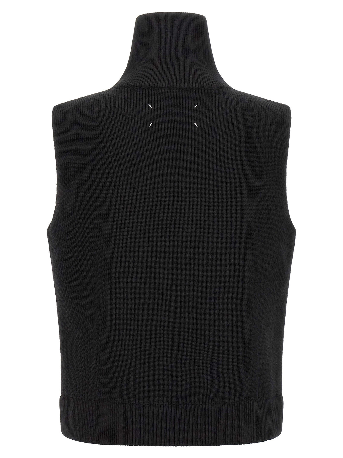 Pull noir sans manches en laine Maison Margiela