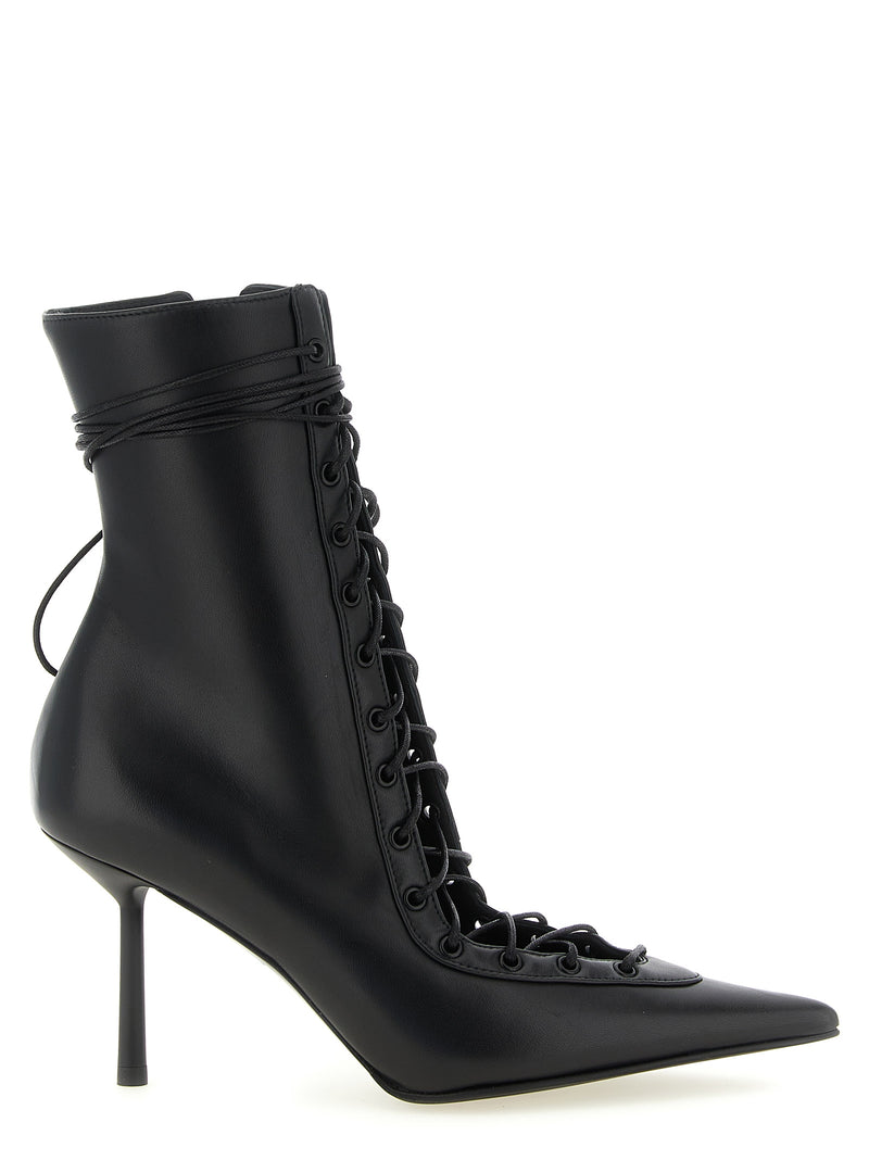 LE SILLA Colette Black Lamb Leather Ankle Boots