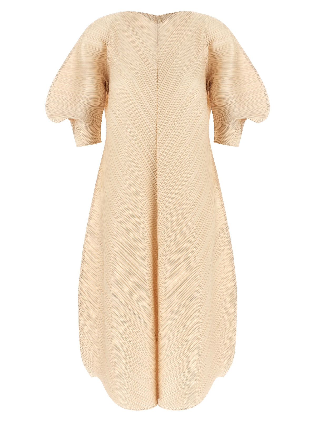 PLEATS PLEASE ISSEY MIYAKE Beige Midi Dress - Innovative Design
