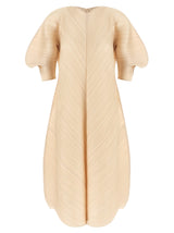 PLEATS PLEASE ISSEY MIYAKE Beige Midi Dress - Innovative Design