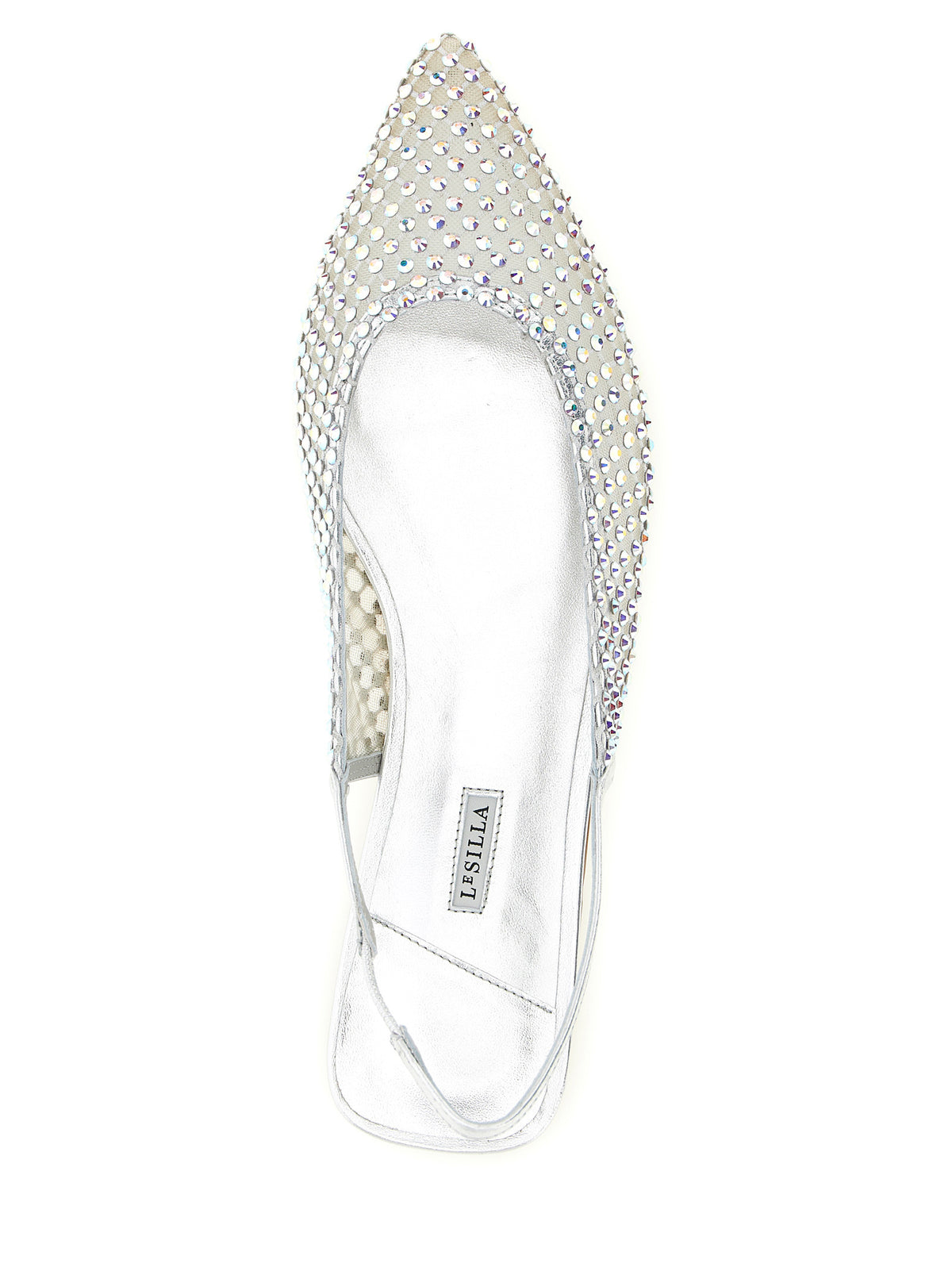 LE SILLA Gilda Silver Polyester Ballet Flats for Women