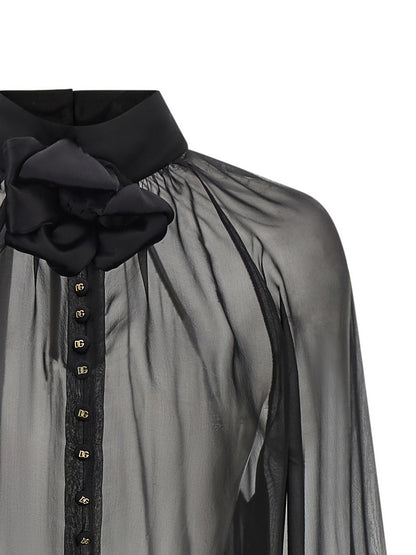 Dolce & Gabbana Black Silk Blouse