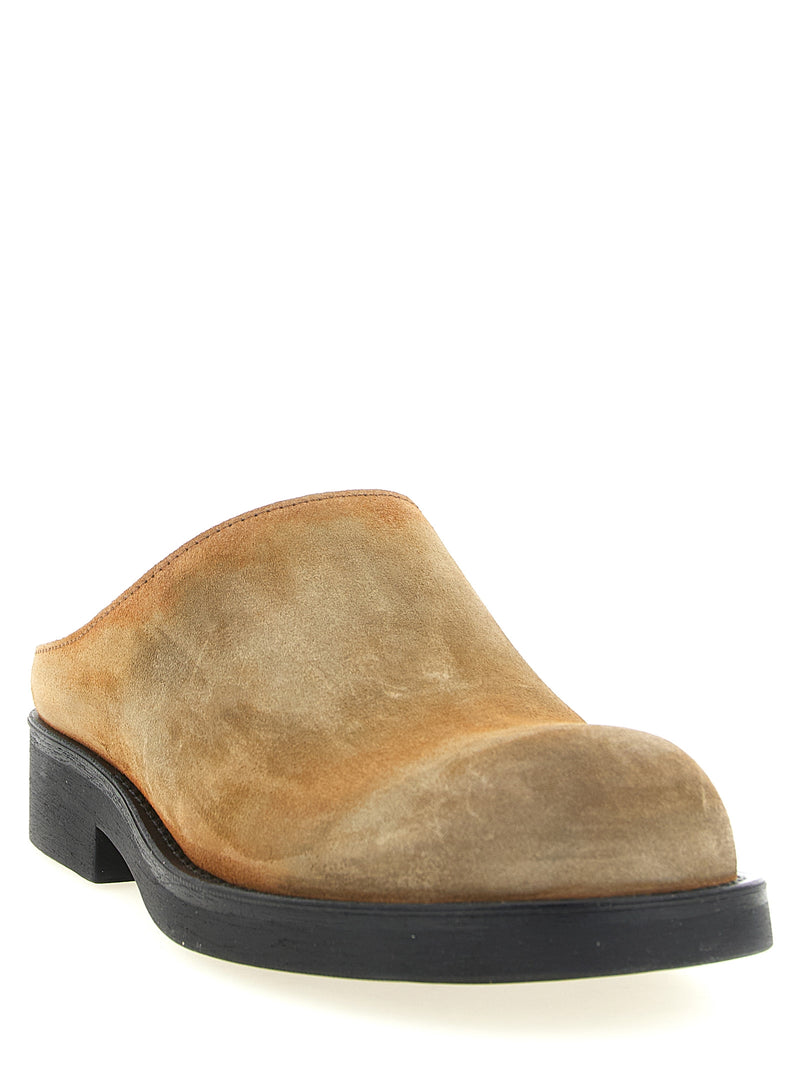 MM6 Maison Margiela Beige Cowhide Mules for Effortless Style