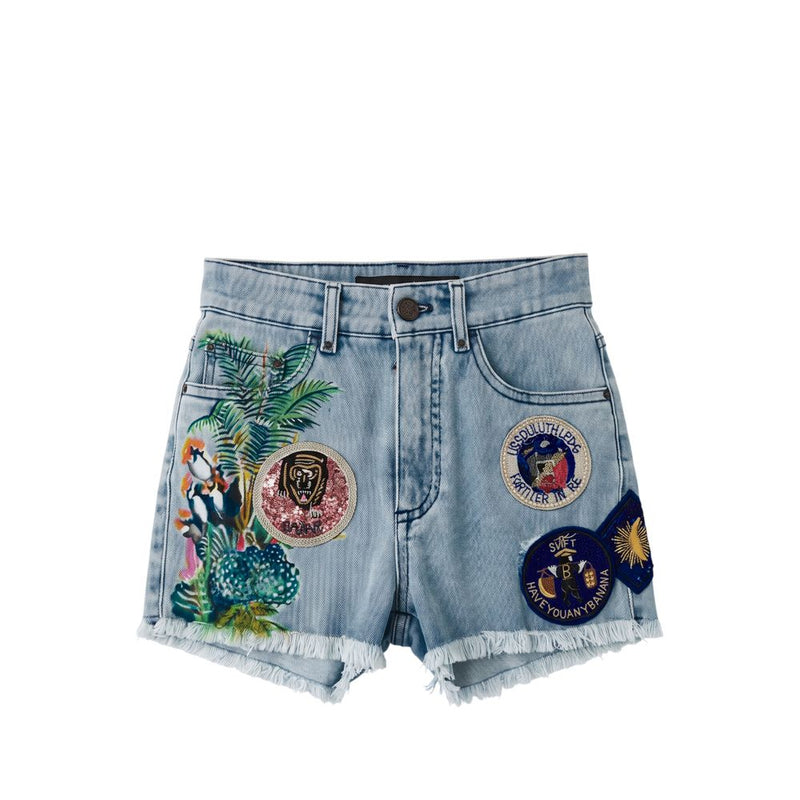 Short en coton bleu Mr&Mrs Italy pour femme