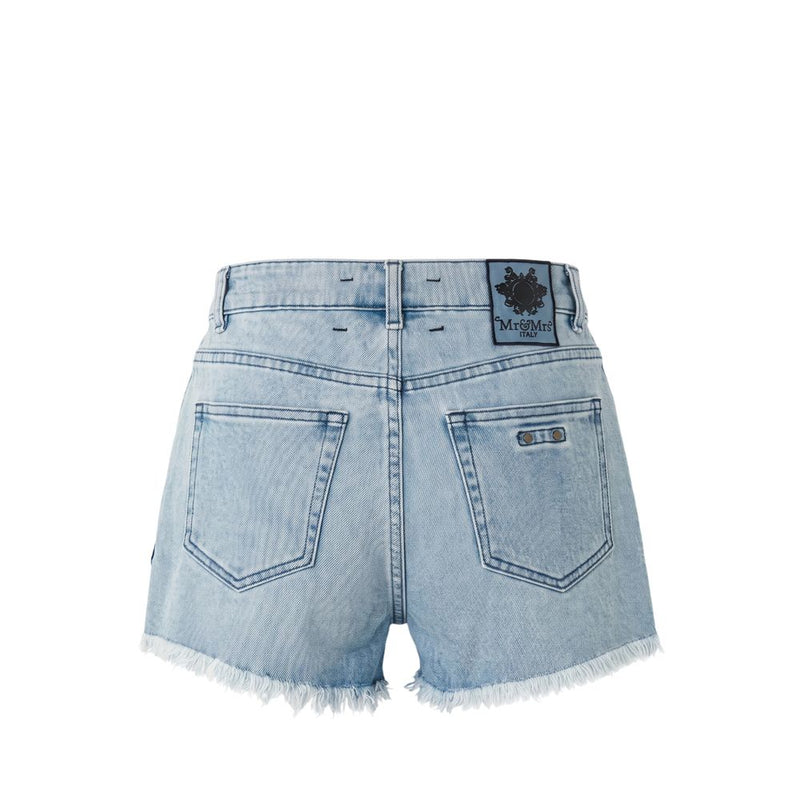 Short en coton bleu Mr&Mrs Italy pour femme