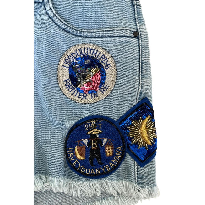 Short en coton bleu Mr&Mrs Italy pour femme