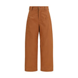 Chloé Orange Cotton Casual Pants - Barrel-Leg Design