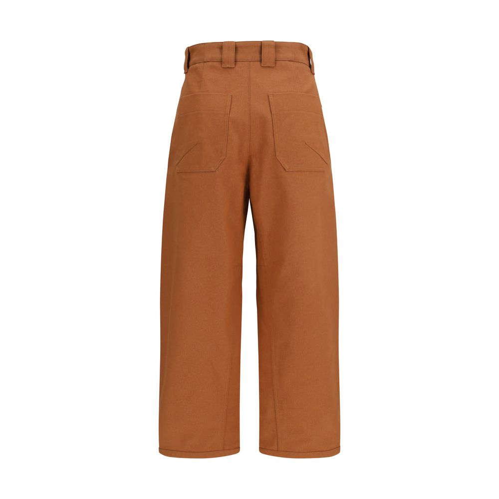 Chloé Orange Cotton Casual Pants - Barrel-Leg Design