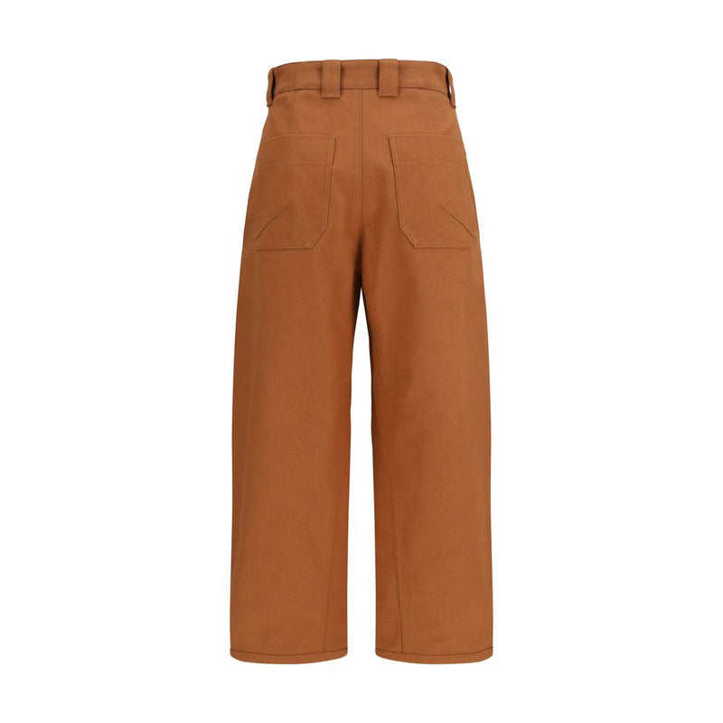 Chloé Orange Cotton Casual Pants - Stylish Barrel-Leg Design