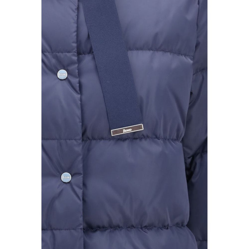 Herno Blue Polyester Full-Length Jacket