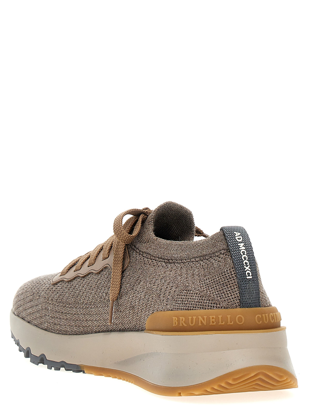 Brunello Cucinelli Gray Wool Low Top Sneakers for Men