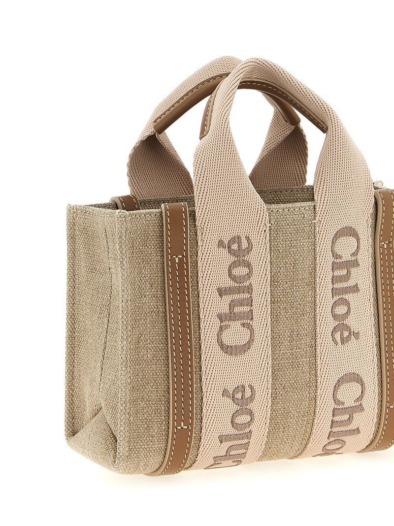 Sac à main Chloé en lin multicolore