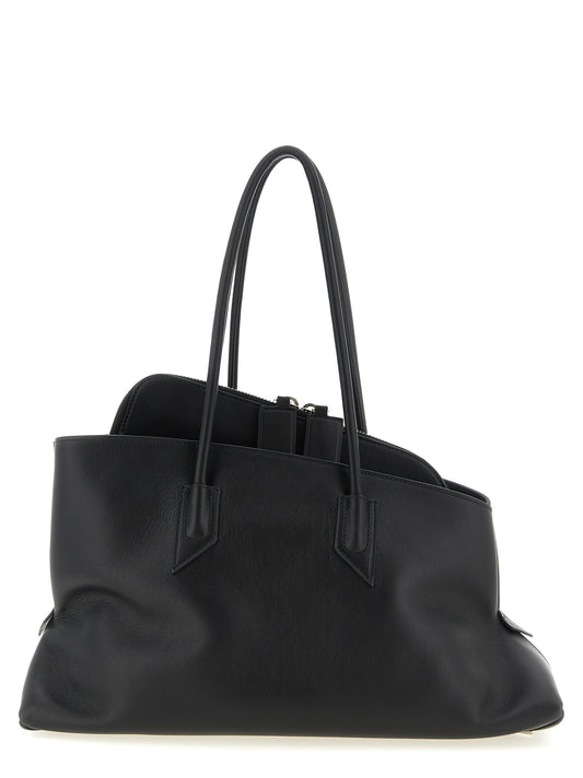 Sac à bandoulière The Attico en cuir de veau noir