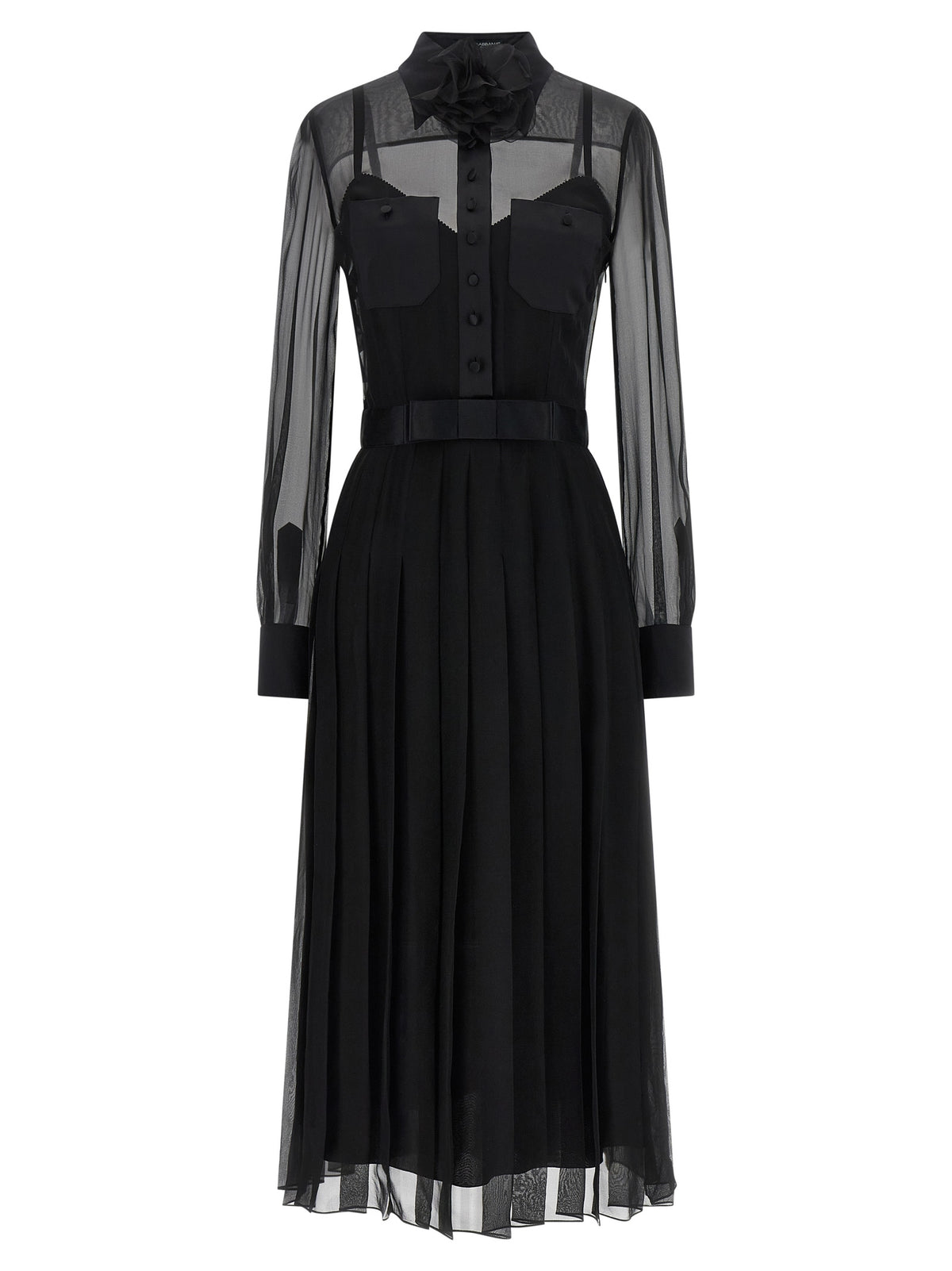 Dolce & Gabbana Black Silk Midi Dress for Women