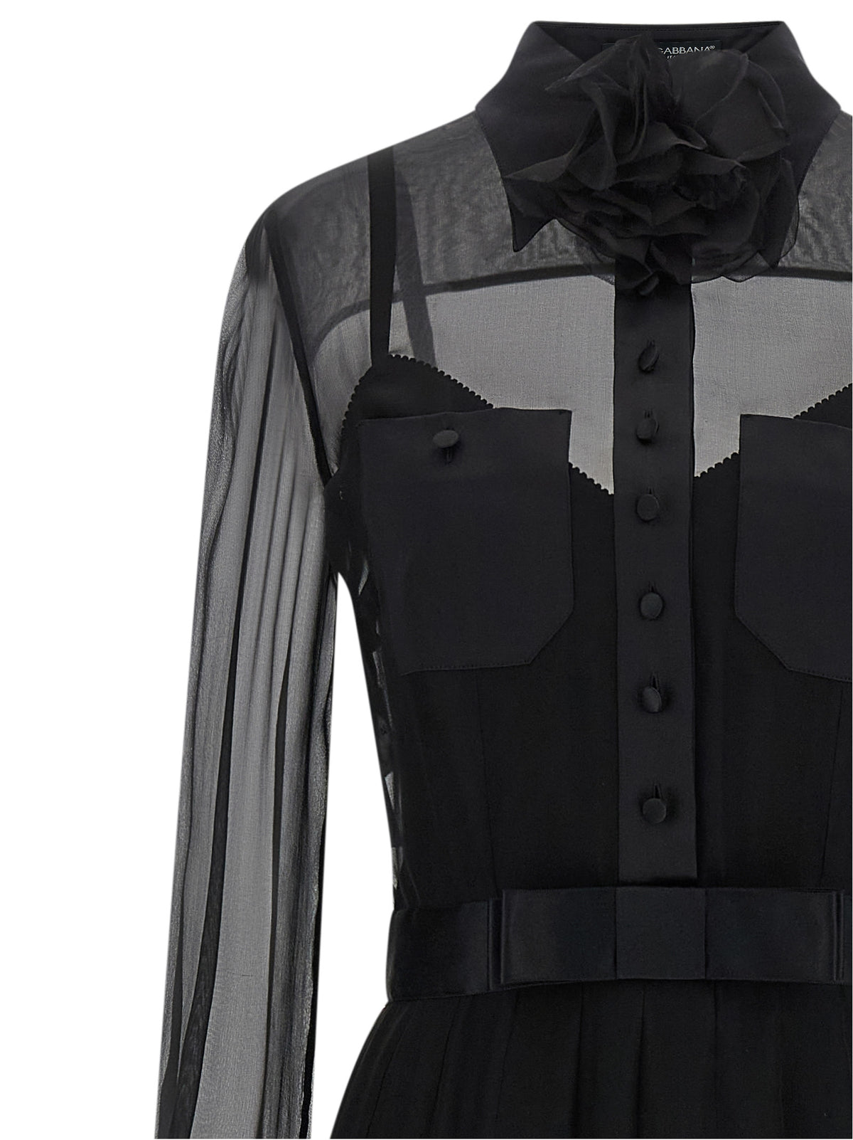 Dolce & Gabbana Black Silk Midi Dress for Women