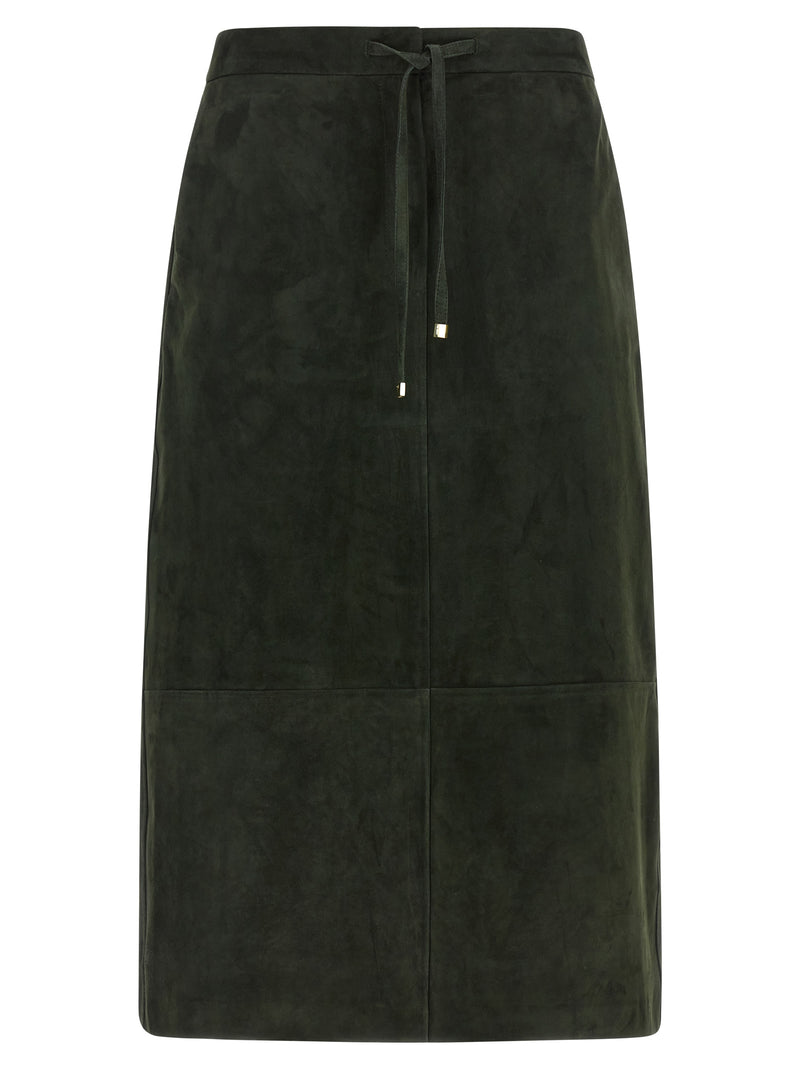 Jupe midi 'S Max Mara en cuir d'agneau bicolore