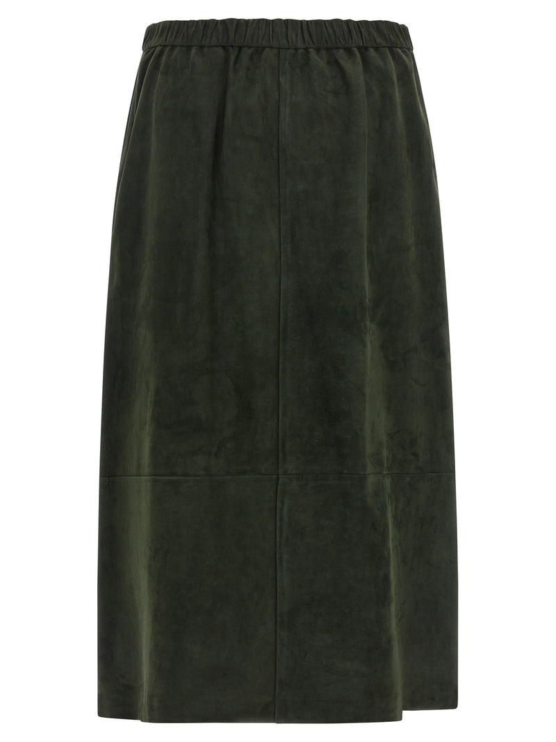 Jupe midi 'S Max Mara en cuir d'agneau bicolore