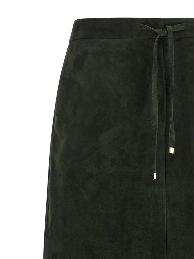 Jupe midi 'S Max Mara en cuir d'agneau bicolore