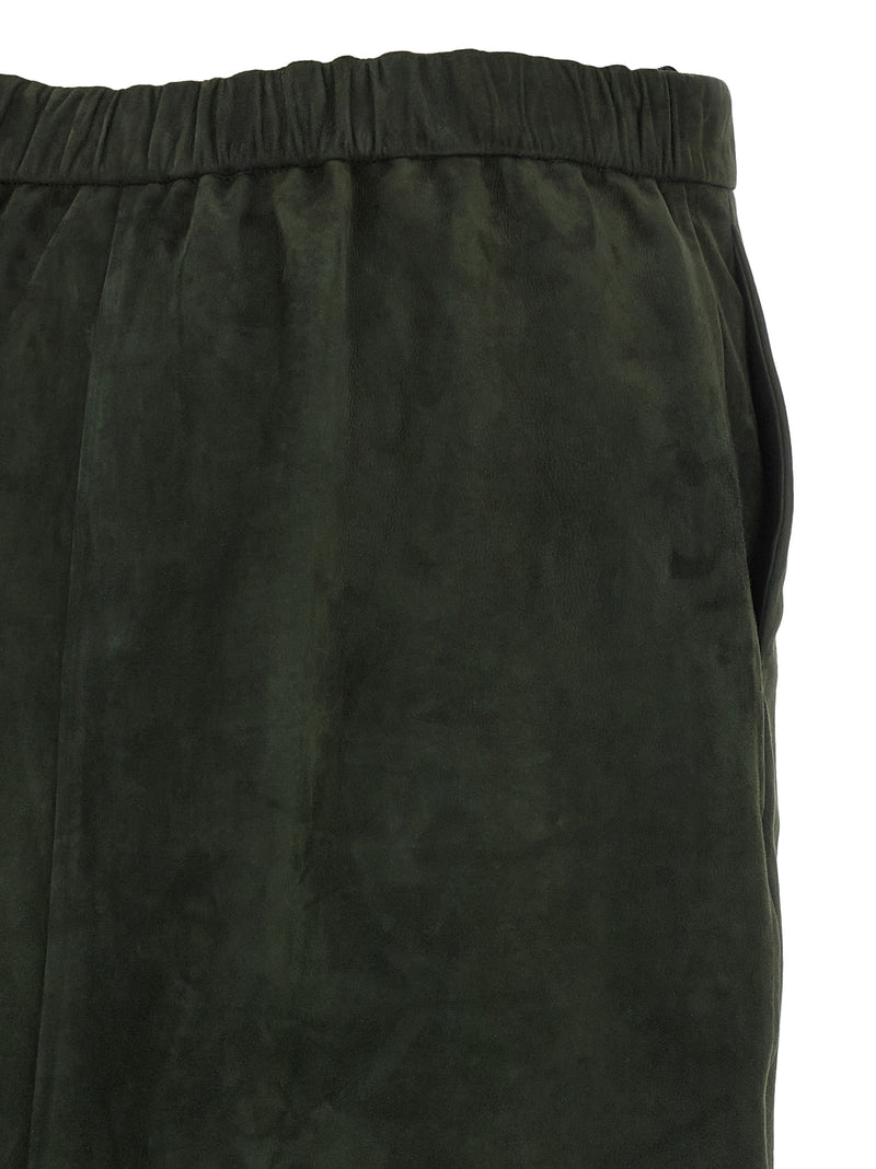 Jupe midi 'S Max Mara en cuir d'agneau bicolore