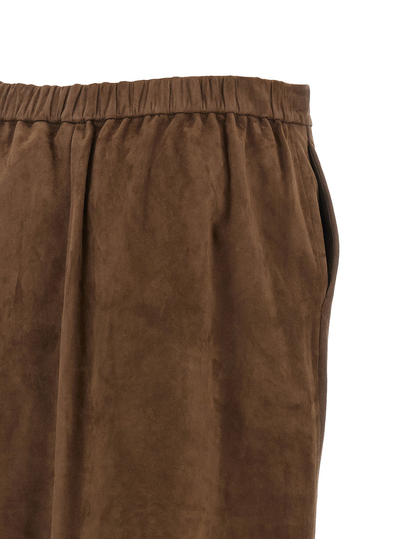 Jupe midi en cuir d'agneau doré 'S Max Mara