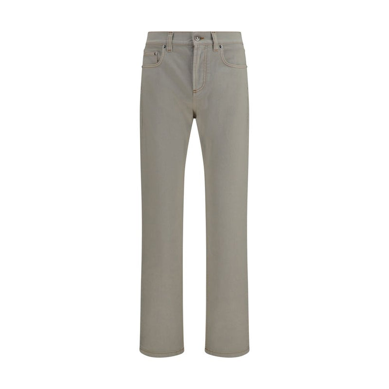 Versace Beige Cotton Tapered Jeans for Men