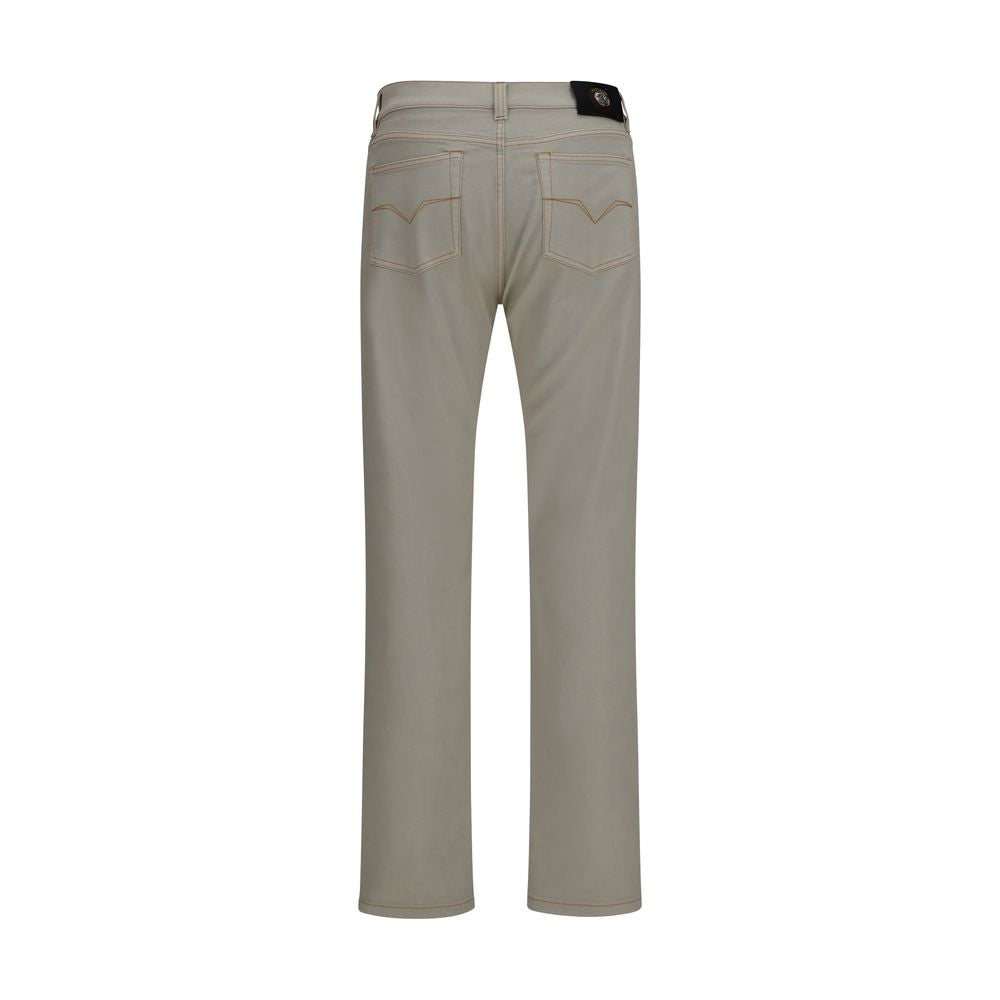 Versace Beige Cotton Tapered Jeans for Men