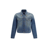 Versace Blue Cotton Denim Jacket - Iconic Style