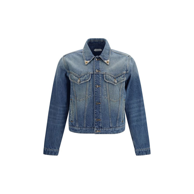Versace Blue Cotton Denim Jacket - Iconic Style