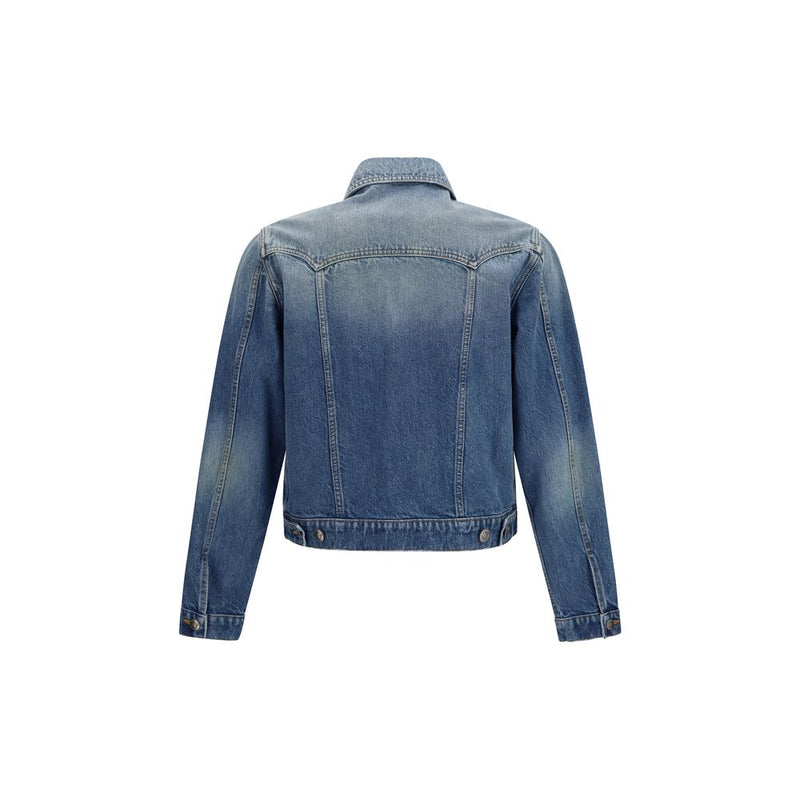 Versace Blue Cotton Denim Jacket - Iconic Style