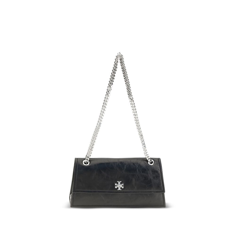 Tory Burch Kira Black Suede Leather Shoulder Bag