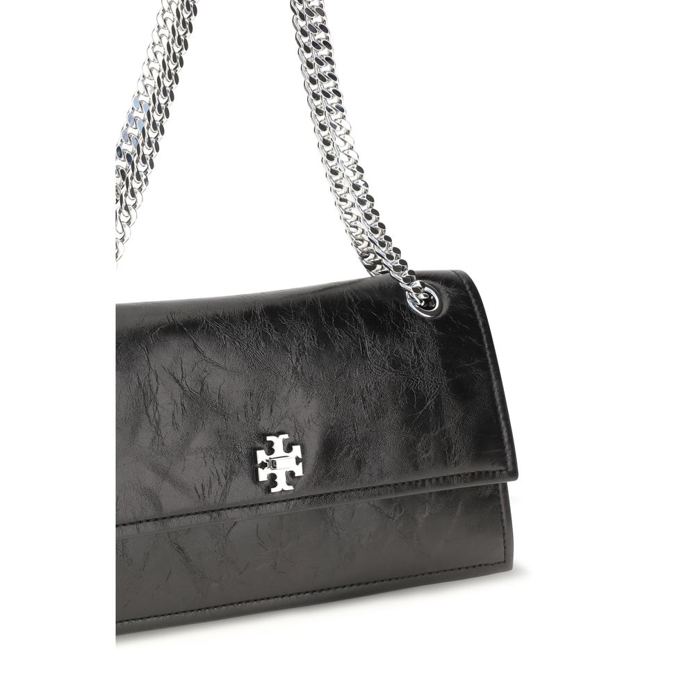 Tory Burch Kira Black Suede Leather Shoulder Bag