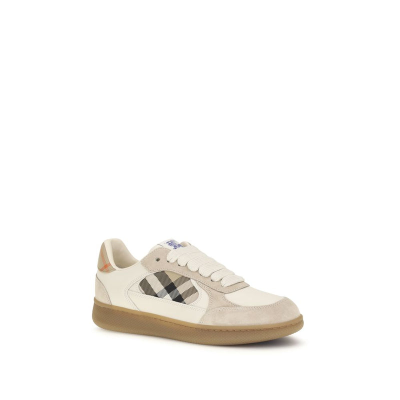 Burberry Beige Calf Leather Bos Taurus Sneakers for Women
