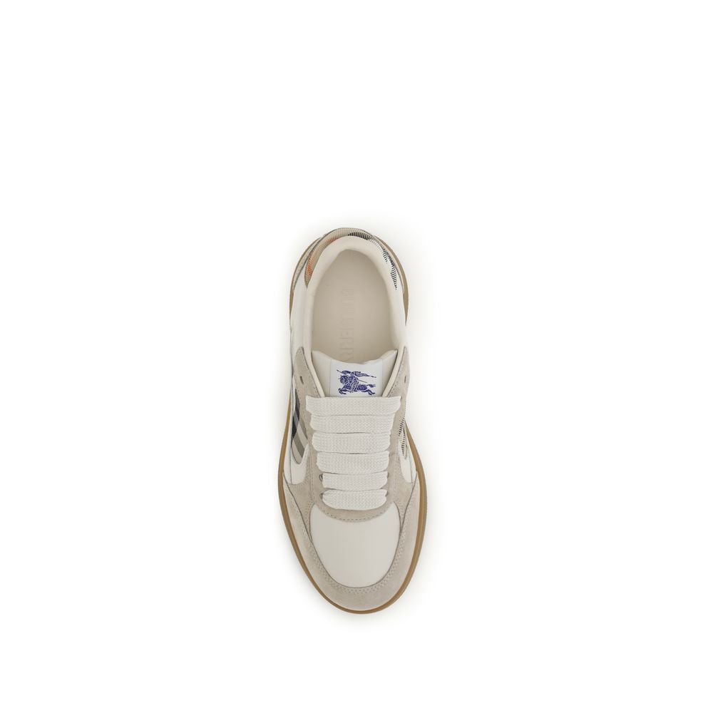 Burberry Beige Calf Leather Bos Taurus Sneakers for Women